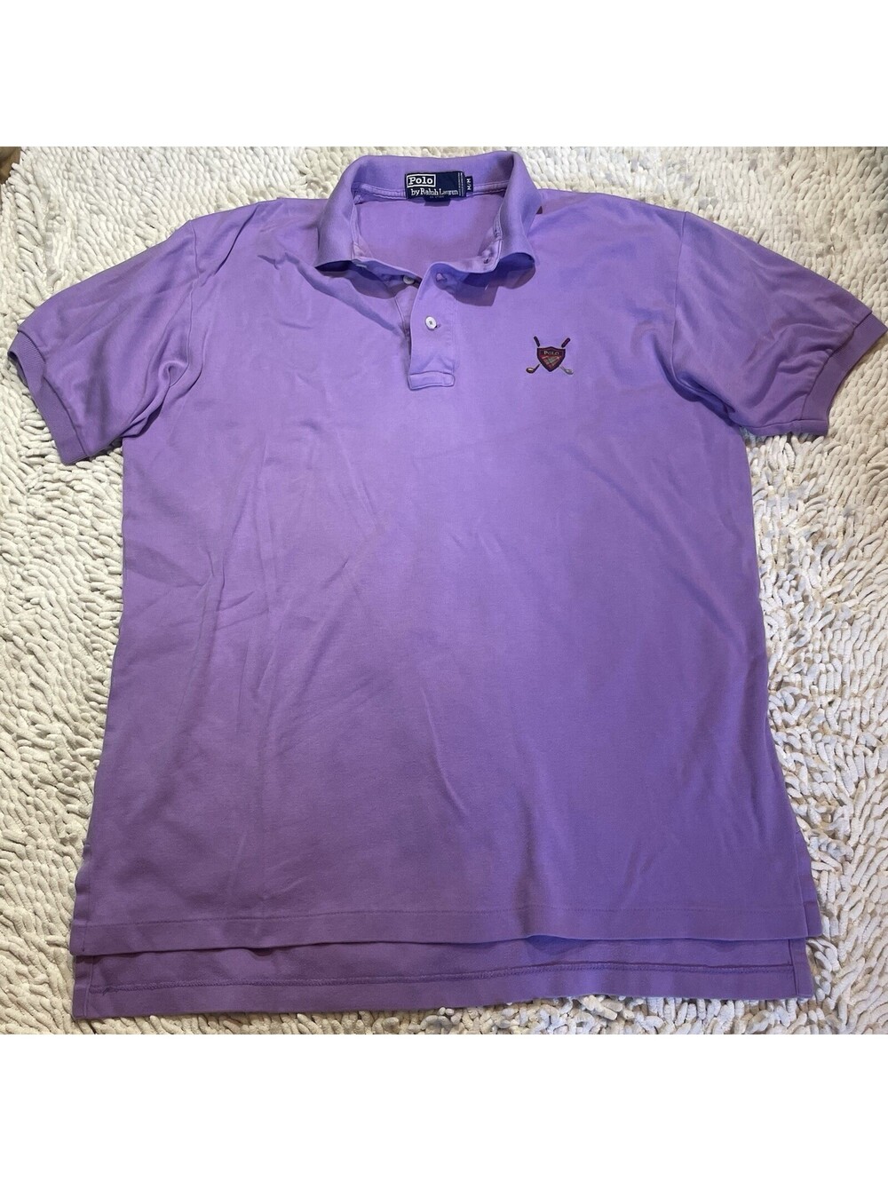 VINTAGE Ralph Lauren Polo Shirt Men Medium Purple Pullover Crest Classic 90s Y2K